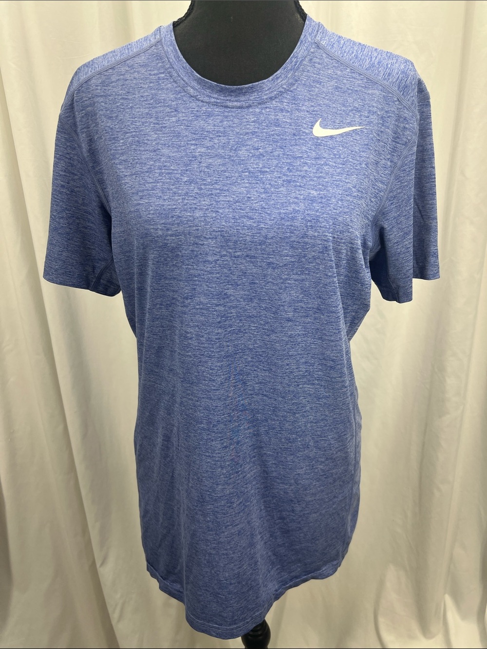 Nike Blue Heather Short Sleeve Performance Tee Women’s M Athletic Workout Wear